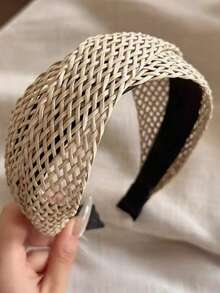 1个镂空布艺塑料发箍，7厘米宽，适合日常佩戴，可作发带、头饰或发箍。 - 彩色 - 查看 5