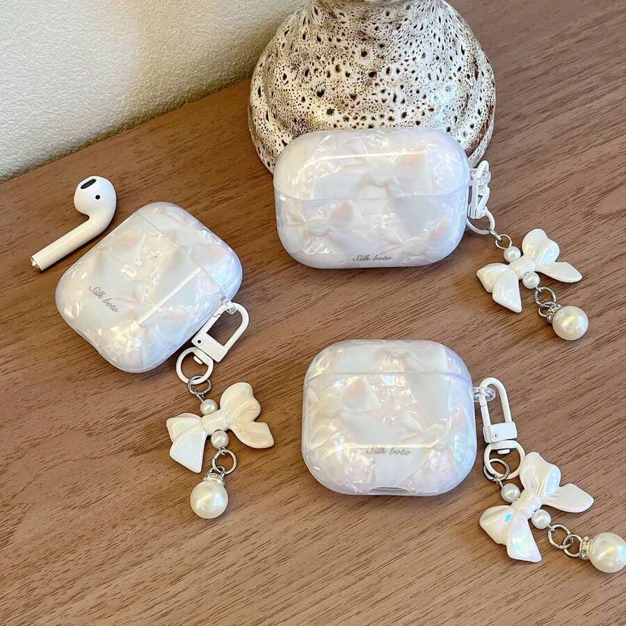 1pc Bow-Knot Design Protective Case Compatible With Apple Pro 3, Pro 4, 2nd Gen, 3rd Gen Noise Proof Bluetooth Earphones - Multicolor - View 1