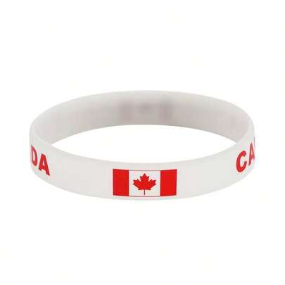 2026 World Cup Fan Silicone Wristband, Canada & Mexico National Flag Football Cheering Bracelet
