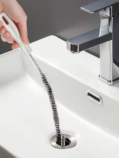 1pc Flexible Drain Cleaner Brush, Bathroom Hair Clog Remover, Sink Drain Cleaning Tool