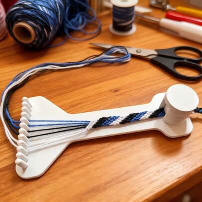 1件耐用手工编织工具，专为手链和配饰DIY绳索编织夹具设计