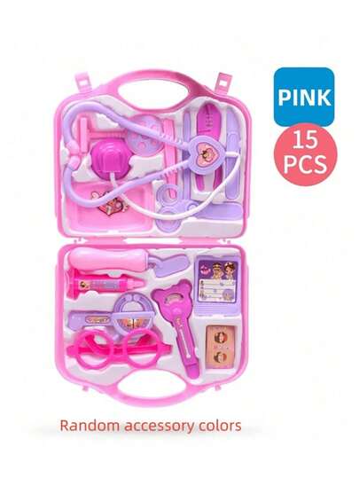1pc Multi-Functional Medical Tool Box Portable Doctor Nurse Pretend Play Toy Set (Random Color Accessories, Chinese Packaging)