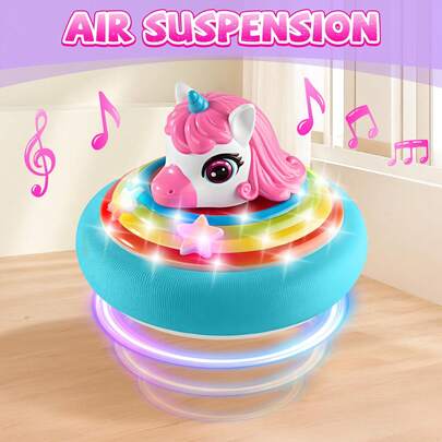 Unicorn Hover Football For Girls And Boys, Air Power Soccer Ball With LED Lights & Rechargeable Battery, Outdoor & Indoor Play Toy, Christmas Birthday Gift For Boys And Girls Age 3+