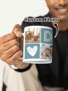 1pc 11oz Photo Mug For Dad, Father's Day Mug, Multiple Photos Can Be Customized, A Birthday Gift For Dad, Customized Family Mug, A Water Mug Exclusive To Dad, A Photo Memento Gift, Anniversary Gift. - Style 4 - View 8