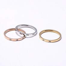 Bộ 3 chiếc nhẫn thời trang nữ bằng thép không gỉ, đính đá Cubic Zirconia 2mm, ba màu, có thể xếp chồng lên nhau, giữ màu tốt, ít gây dị ứng, thích hợp làm quà tặng. - Nhiều màu - Xem 10