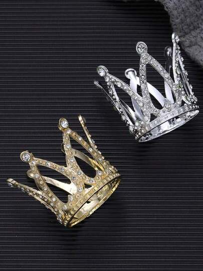 1/3pcs Crown Shaped Rhinestone Cake Toppers