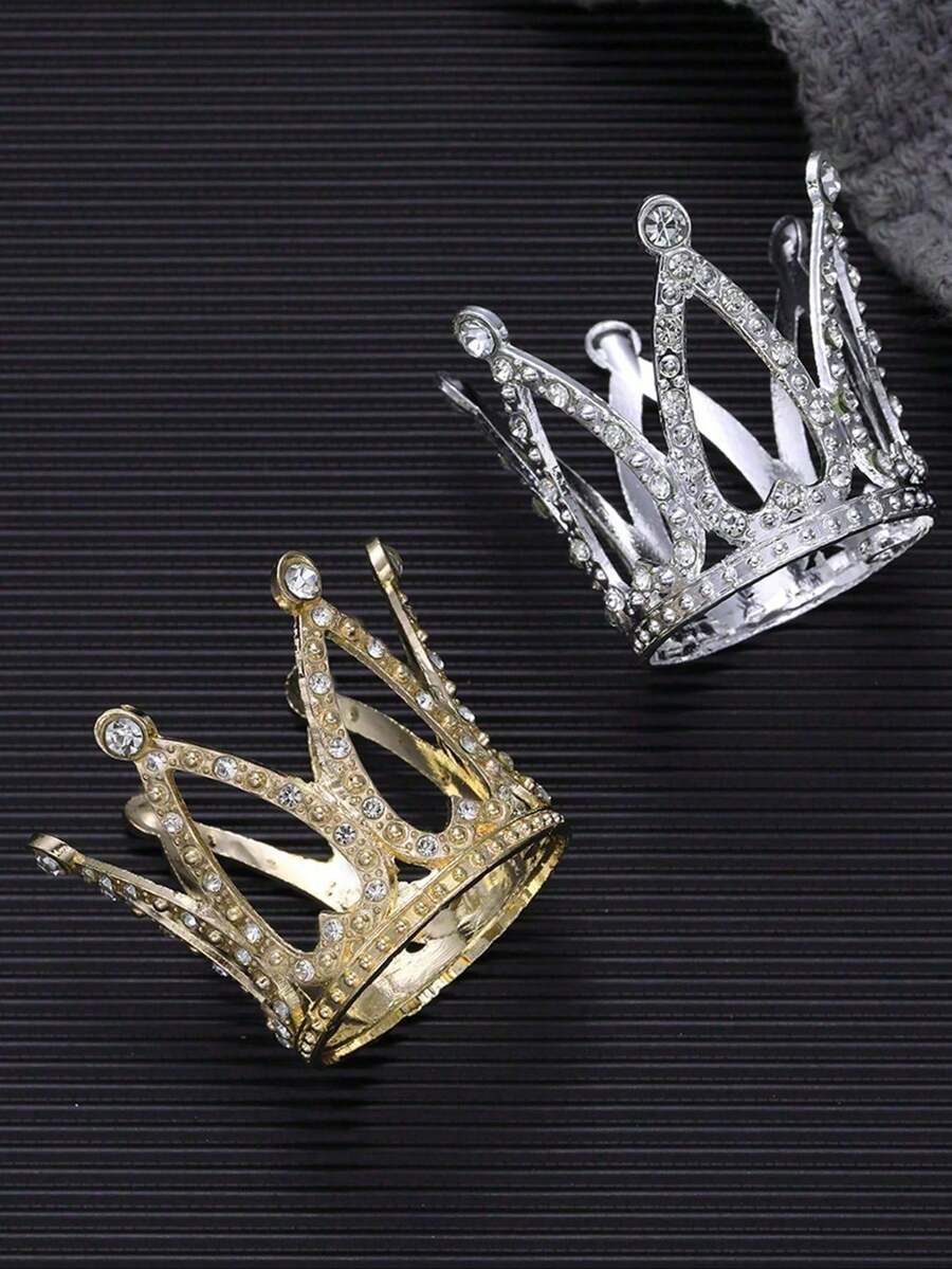 1/3pcs Crown Shaped Rhinestone Cake Toppers - Color - View 1