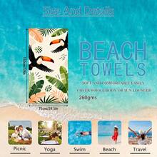 1pc Toucan Tropical Leaf Beach Towel, Super Soft Microfiber Extra Large Beach Blanket, Super Absorbent Bath Towel, Suitable For Travel, Pool, Diving, Surfing, Yoga, Camping, Available In Multiple Sizes, Beach Accessories For Beach, Pool, Travel, Camping, Yoga - Birds - View 21