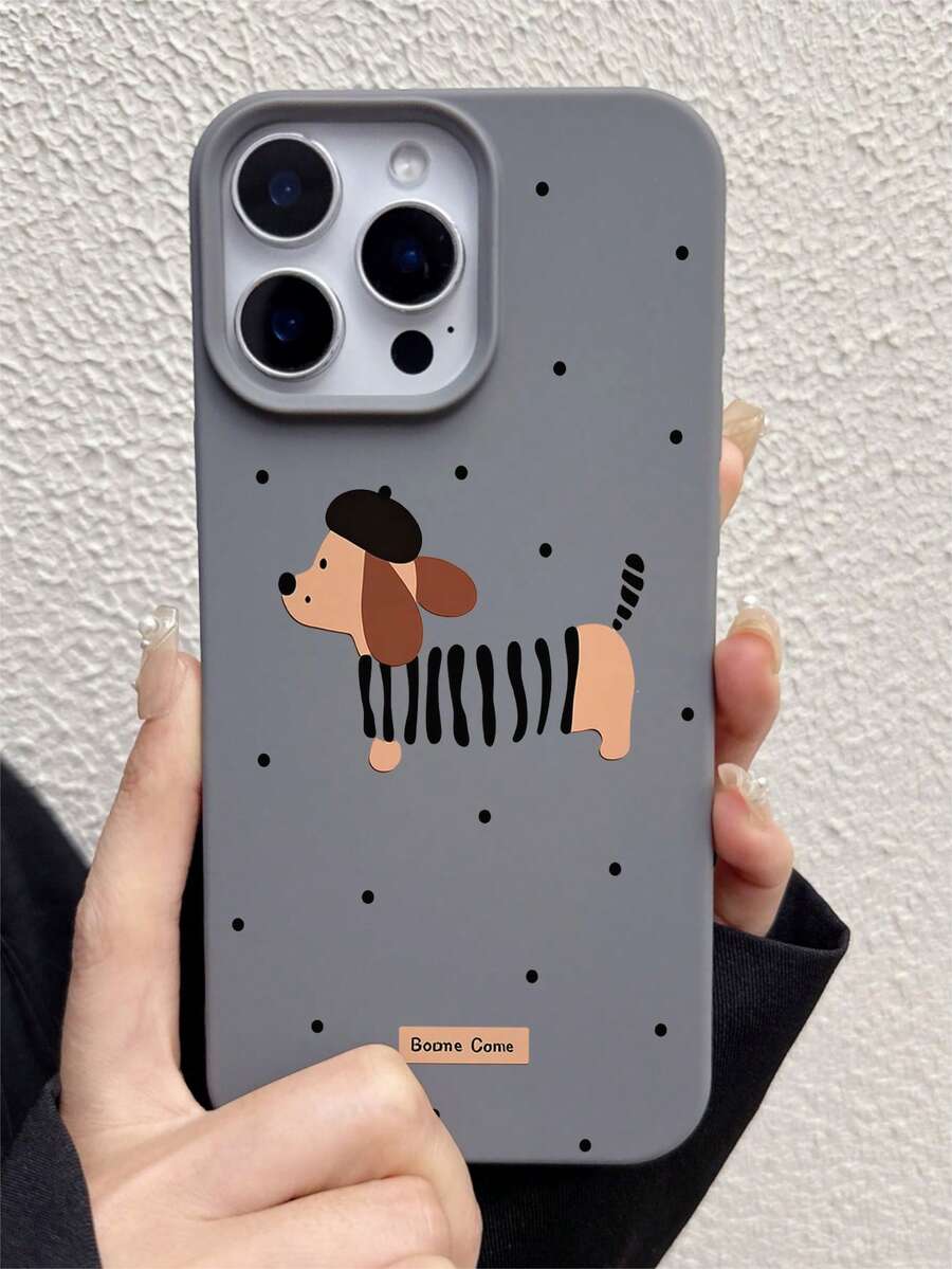 1 pieza Funda de teléfono de silicona líquida TPU a prueba de golpes con gran orificio y estampado de puntos de color de salchicha, compatible con iPhone 11/11 Pro Max/12/12 Pro/12 Pro Max/13/13 Pro/13 Pro Max/14/14 Pro/14 Pro Max/14 Plus/15/15 Pro/15 Pro Max/15 Plus/16/16 Pro/16 Pro Max/16 Plus/17/17 Pro/17 Pro Max - Multicolor - Ver 1