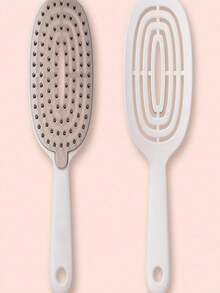 自清洁猪鬃气垫梳，女士高蓬松梳，家用气垫按摩卷发梳 - 彩色 - 查看 7