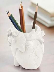 Realistic Human Heart Shaped Storage Container – Unique Makeup Brush & Pencil Holder - Heart Pen Holder - View 9