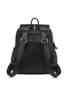 Women's Functional Backpack Suitable For Daily Commute And Travel - Black - View 8