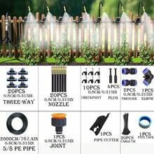 Automatic Irrigation Brass Atomizing Nozzle Group, Garden Atomizing Cooling Quick Plug Humidifier, Adjustable Nozzle, Suitable For Lawns, Lawn Automatic Drip Irrigation Systems, Potted Greenhouses (European And American Standards) - Irrigation Kit - View 12