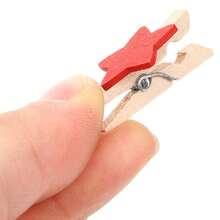 50个迷你木质夹子，照片夹，适合固定照片，手工DIY木质夹子 - 彩色星星 - 查看 8