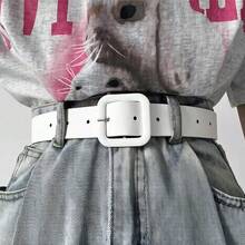 1条白色搭扣极简主义腰带 - 白色 - 查看 2