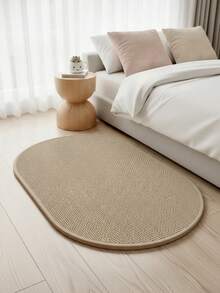 1 件装现代深棕色纯色浴室地垫，亚麻硅胶椭圆形浴室地垫，超强吸水硅胶，速干防滑，适用于玄关、浴室、厨房、客厅、咖啡厅 - 仅限手洗，浴室地垫、浴垫、浴室地毯、门垫、小地毯、地毯、地板垫、家居装饰、区域地毯、户外地垫、家居装饰、区域地毯、卧室地毯、可水洗地毯 - 彩色 - 查看 2