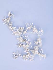 1pc Elegant Women's Silver Crystal Hair Clip, Bridal Wedding Headpiece, Party Hair Accessory - Silver - View 1