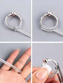 16件套戒指尺寸测量器/可调节隐形橡胶垫/适用于调整松动戒指尺寸 - 均碼 - 查看 5