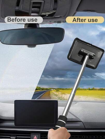 Multifunctional Car Rearview Mirror Rain Wiper And Cleaner - Rearview Mirror Rain Remover And Wiper Suitable For All Vehicles, Car Cleaning Kit, Windshield Cleaner