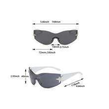 Fashionable Frameless Pentagram Y2K Personality Glasses - Black and Gray - View 6