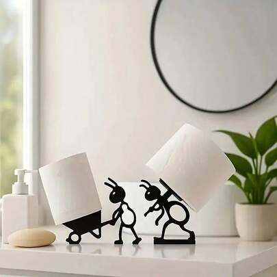 1/2pcs 3D Printed Funny Black Ant Toilet Paper Holder - Freestanding Bathroom Set - Cute Tissue Box Holder - Bathroom Decor