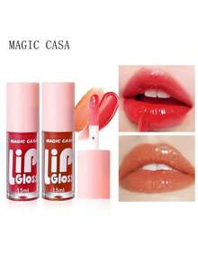 6 Colors Lip Oil Lip Stain, Watery Lip Oil Lip Tint Stain Set, Liquid Lipstick Lip Gloss Moisturizing, Non-Sticky, High Pigment - 無味 - 查看 5