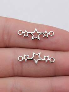 25pcs Star Connector Pendant - Rhodium - View 2