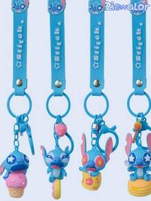 Stitch Keychain, Lilo & Stitch Series Cute Stitch Plush Keychain - Multicolor - View 3