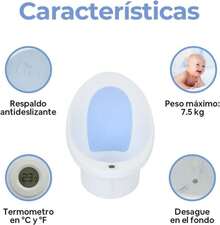 Baera para Bebé | Tina de Bao para Recién Nacido con Soporte Simple | Tina para Bebé de 0 a 12 meses (Azul) - Nombre del saborA - Ver 3