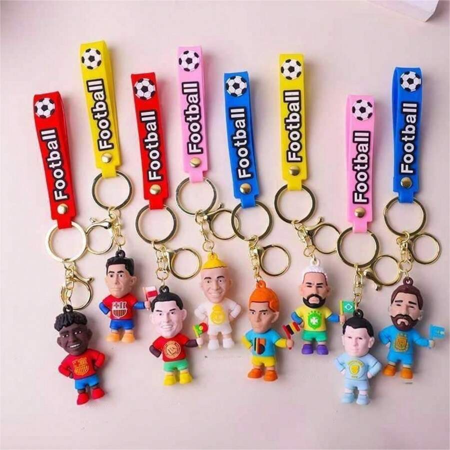 1set New Hot Selling 2026 World Cup Figurine Cartoon Keychain Figurine Backpack Pendant Car Small Gift Peripheral Keychain Birthday Gift New Year's Gift(Stochastic Style) - Multicolor - View 1