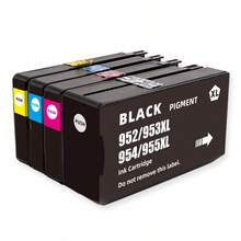 适用于 HP 952X HP953xl 955XL 的兼容墨盒，可用于 OfficeJet Pro 8710 8720 7740 8725 8210 8715 8702 8703 8740 8725 7720 7700 8730 8216 8700 7730 8216 8218 8740 8718 8728 打印机，黑色、青色、品红色、黄色，4 支装。 - 查看 1