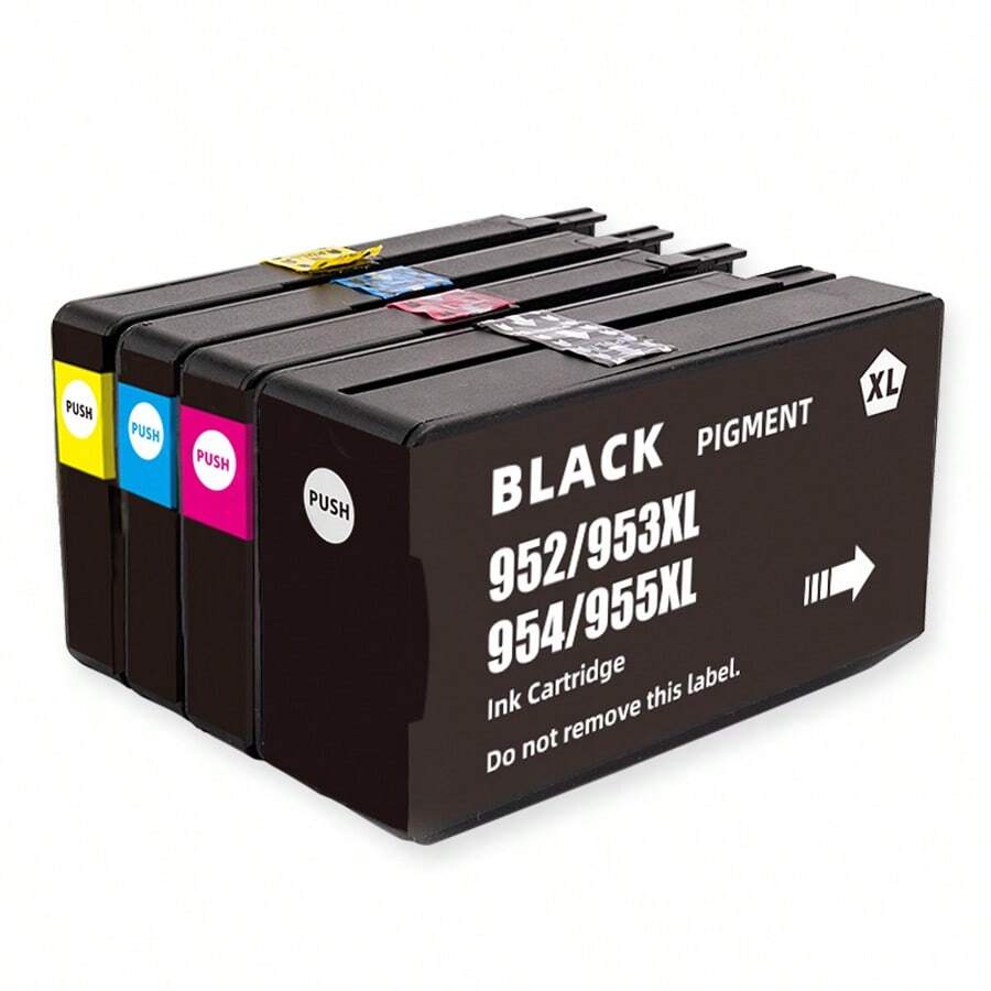 适用于 HP 952X HP953xl 955XL 的兼容墨盒，可用于 OfficeJet Pro 8710 8720 7740 8725 8210 8715 8702 8703 8740 8725 7720 7700 8730 8216 8700 7730 8216 8218 8740 8718 8728 打印机，黑色、青色、品红色、黄色，4 支装。 - 查看 1