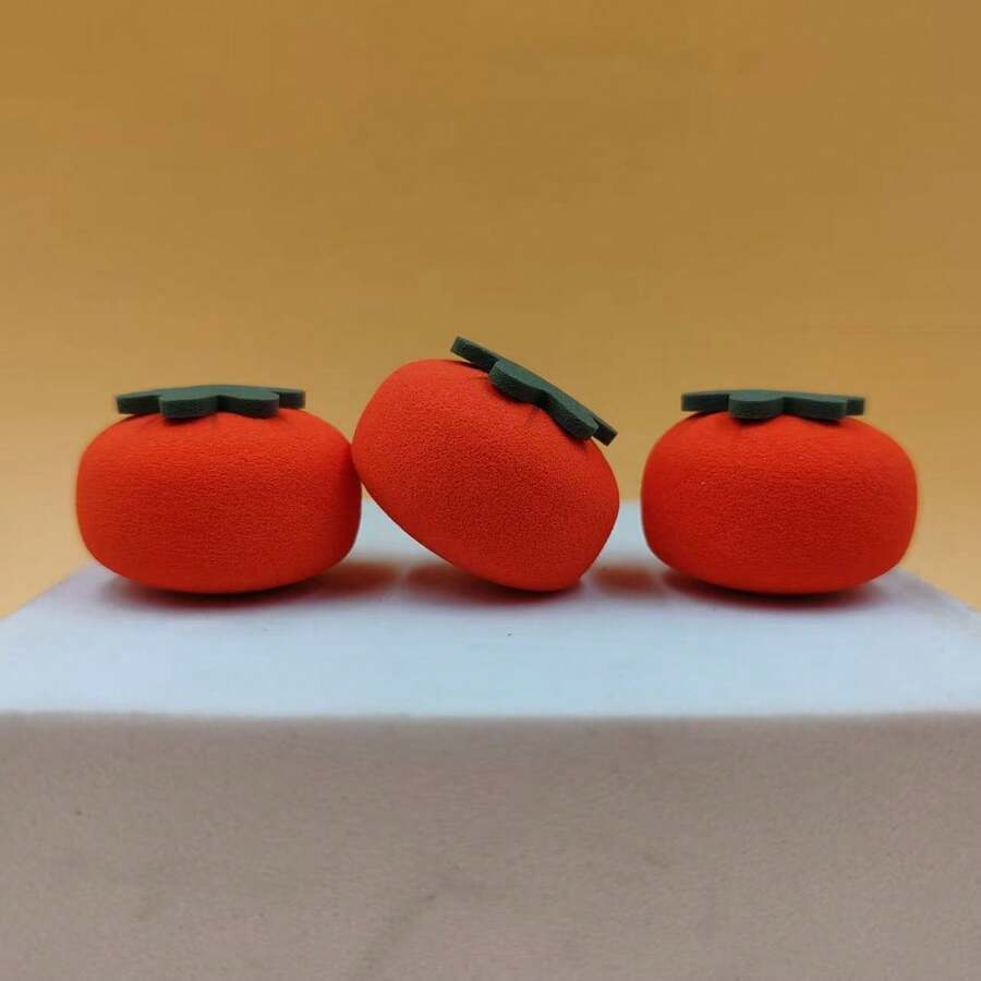 10pcs/Pack Soft & Skin-Friendly Persimmon Makeup Sponges - Burnt Orange - View 1