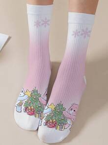 CARE BEARS 1双爱心熊女士个性化袜子，360度数码印花，图案包括可爱的快乐熊、许愿熊、爱心熊、天使熊、生气熊等，时尚简约，适合日常穿着及毕业/生日礼物。 - 彩色 - 查看 8