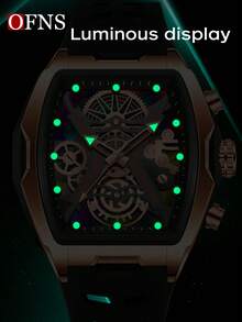 SANDA. OFNS 1213 Fashion Men's Quartz Watch Luminous Wristwatch Waterproof Silicone Strap Sports Leisure Watches For Man - One Size - View 6
