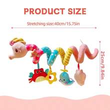 1 peça Cavalo-marinho de pelúcia rosa para pendurar no carrinho de bebê, decoração para quarto de bebê, presente para recém-nascida, presente de Páscoa - Rosa 2 - Ver 4