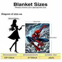 This Is A Marvel Spider-Man Themed Flannel Blanket, With High-Saturation Fuchsia And Black As The Main Colors, Full Of Futuristic And Visual Impact, Creating A Tense And Mysterious Atmosphere, With The Features Of Warmth And Softness, Can Be Used As A Sofa Cover, Nap Blanket, Bedding Decoration Blanket, Etc. - Navy Blue - View 16
