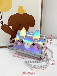 1pc Young Girl PU Leather Flap Closure Cute Rabbit Mini Crossbody Bag, Suitable For All Seasons Daily Use - Gai Tu - View 3