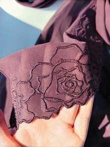 1 chiếc khăn trùm đầu bằng vải chiffon dập nổi họa tiết hoa hồng, khăn choàng chiffon màu trơn, kiểu dáng giản dị, khăn trùm đầu thanh lịch dành cho nữ. - Nhiều màu - Xem 8