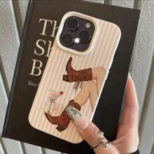 1 pieza Funda de teléfono suave de TPU con patrón de rayas estilo vaquero retro compatible con iPhone 17 Pro Max/17/16 Pro Max/15/13/12/11, S20 FE/A15/S24/A55, Note 11/12/13 Pro, protección de Body completo a prueba de golpes - Blanco 15 - Ver 3