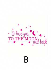 浪漫“爱你到月球再返回”乙烯基墙贴 - 情侣、新婚夫妇和周年纪念的完美礼物，提升卧室氛围 - 均碼 - 查看 6