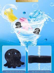 Éponge de nettoyage pour animaux de compagnie réutilisable, convient pour la lessive, outil de nettoyage efficace, absorbe les poils et les débris, facile à nettoyer, réutilisable, idéal pour les propriétaires d'animaux de compagnie et les jours de lessive, disponible en plusieurs quantités - Multicolore - Voir 8
