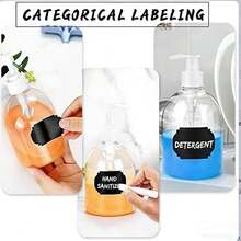 Set de 4 piezas, 3 botellas + 1 embudo. Botellas de plástico transparente de 500ml con bomba, contenedores rellenables de diseño plegable, adecuados para la cocina y el baño, dispensador de jabón de manos (tipo de bomba blanca) - Multicolor - Ver 9