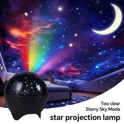 A Brand New Night Light With A Design That Combines The Appearance Of An Atomic Bomb, Stars, And The Moon. This USB-Powered Starry Sky-Themed Lamp Is Suitable For Parties, Living Rooms, Bedrooms, Game Rooms, And Dining Rooms. It Makes A Fun Gift And Holiday Decoration.