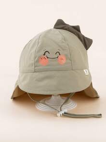 1件装幼儿/婴儿卡通熊印花防晒帽斗篷，男女通用沙滩遮阳渔夫帽，适合春、夏、秋季 - 1PC - 查看 9