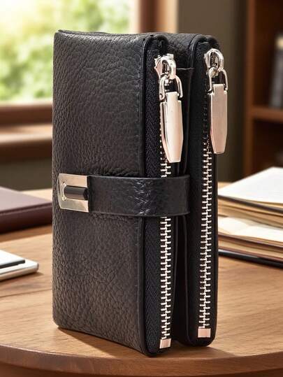 MINGYOU محفظة نسائية قصيرة بسوستة، محفظة بطاقات متعددة الوظائف من جلد PU ناعم، عصرية وكاجوال، محفظة عملات معدنية بسيطة للطلاب، مدمجة وأنيقة للحمل السهل