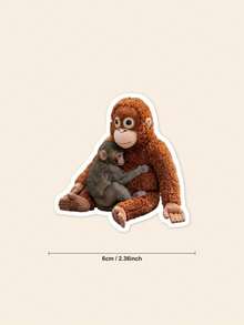 Monkey Punch Sticker - Funny Dragging Baby Macaque Decal, Relatable "Monday Mood" Sticker For Kindle & Laptop, Kawaii Animal Meme Gift - Multicolor - View 2