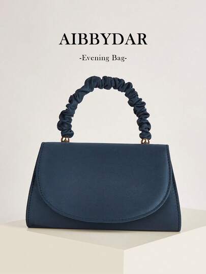 AIBBYDAR Women's Evening Bag, Navy Blue Solid Color Velvet Handbag, Suitable For Evening Dress, Holiday, Business Commute, Versatile Crossbody Bag, Portable Cosmetic Bag, Wallet, Casual, Minimalist, Ball, Party, Festival Gathering