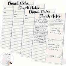 2/4 Christian Notebooks - Self-Adhesive Religious Notebooks With Scripture Index, Bible Study Journal, 5.5x8.5inch, 25 Pages Each, Suitable Pastors, Sunday Schools, Supplies, Tear-Off Pages, Self-Adhesive Notes, Leaders - 2 - View 1
