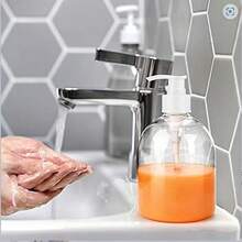 Set de 4 piezas, 3 botellas + 1 embudo. Botellas de plástico transparente de 500ml con bomba, contenedores rellenables de diseño plegable, adecuados para la cocina y el baño, dispensador de jabón de manos (tipo de bomba blanca) - Multicolor - Ver 5